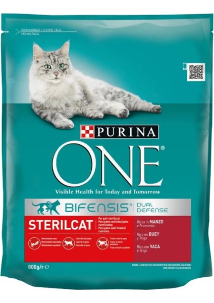 One Sığır Etli Kısırlaştırılmış Kuru Kedi Maması 800 gr