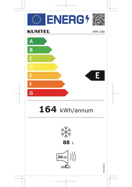 HFR-100 3 Çekmeceli 88 Litre E Enerji Sınıfı  Derin Dondurucu