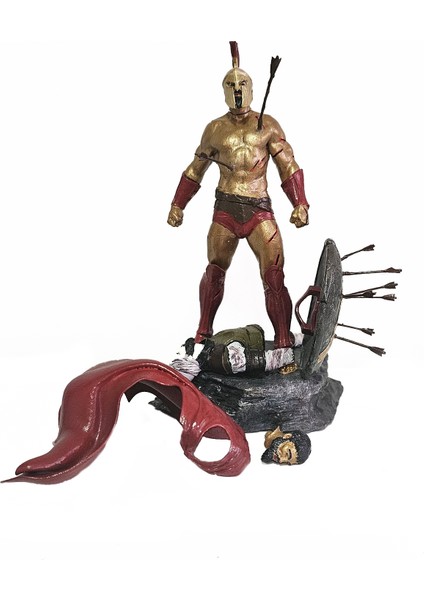 Sarparen Art Leonidas 300 Sparta Savaşçı 17 cm Heykel Büst 12K Detaylı Reçine Malzeme Biblo Dekor