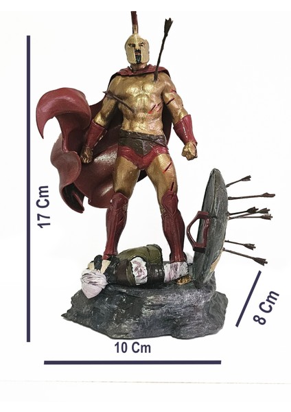 Sarparen Art Leonidas 300 Sparta Savaşçı 17 cm Heykel Büst 12K Detaylı Reçine Malzeme Biblo Dekor