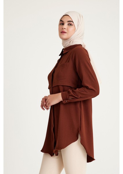2241_CEPLI Uzun Kol Tunik Gömlek