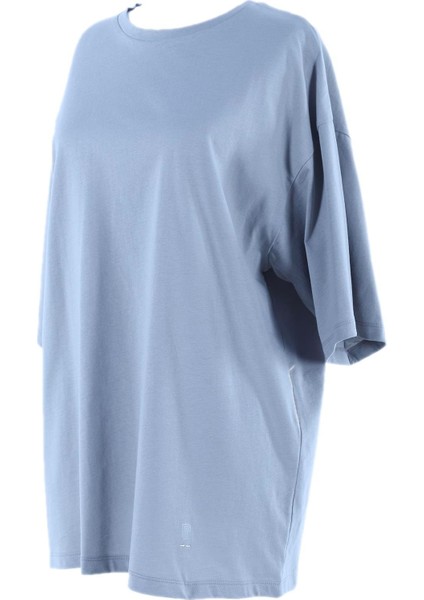 2096_KISA Kollu Oversize Basic T-Shirt