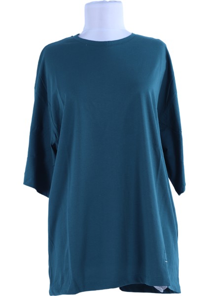 2096_KISA Kollu Oversize Basic T-Shirt
