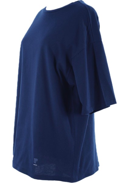 2096_KISA Kollu Oversize Basic T-Shirt