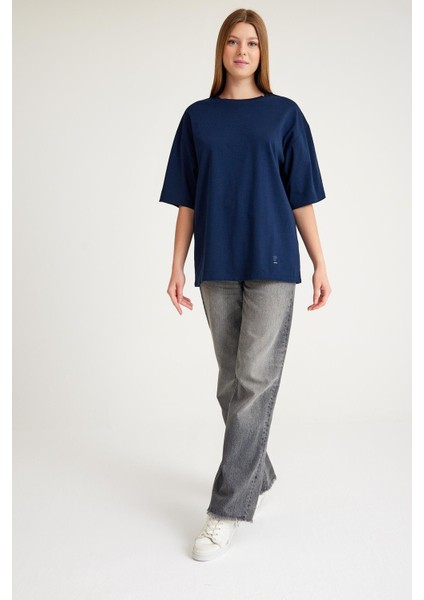 2096_Kısa Kollu Oversize Basic T-shirt