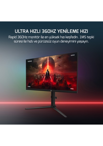 Rapid  27'' 1ms 360Hz Flat IPS Rgb Pivot Gaming Monitör