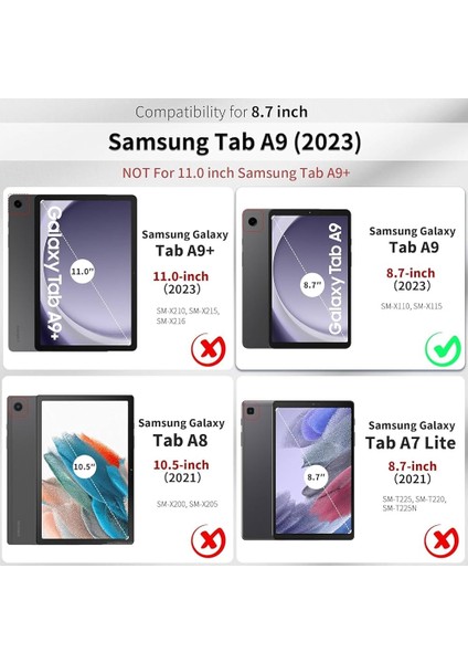 Samsung Galaxy Tab A9 8.7" X110 X115 X117 Türkçe Qwerty Tuş Takımlı Rgb Işıklı Klavyeli Kılıf