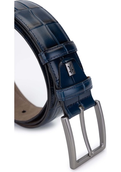 Erkek Hakiki Deri Lacivert Kroko Spor Kemer 483 5105 Spr Erk Kmr SK22/23 Lacı Mars Kroko modelleri
