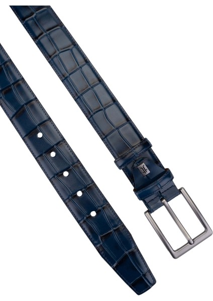 Erkek Hakiki Deri Lacivert Kroko Spor Kemer 483 5105 Spr Erk Kmr SK22/23 Lacı Mars Kroko fırsatları