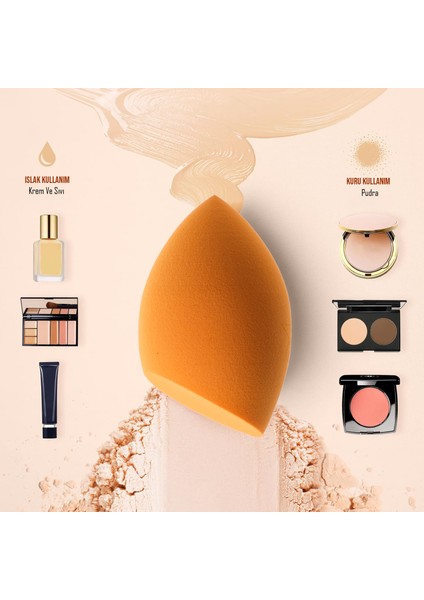 Professional Makeup Sponge Makyaj Süngeri Turuncu