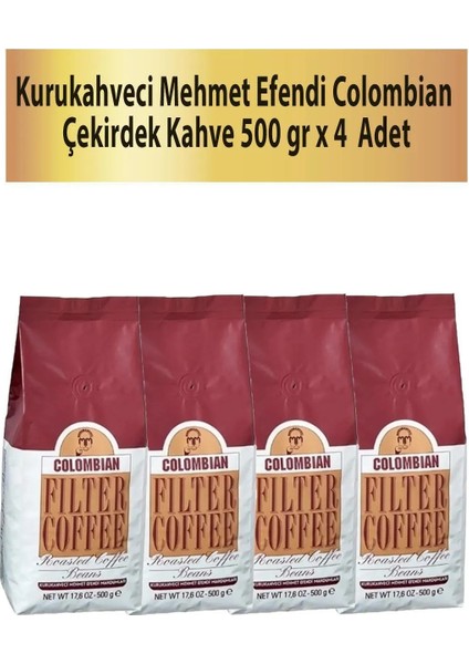 Mehmet Efendi Colombian Çekirdek Kahve 500 gr x 4 Adet