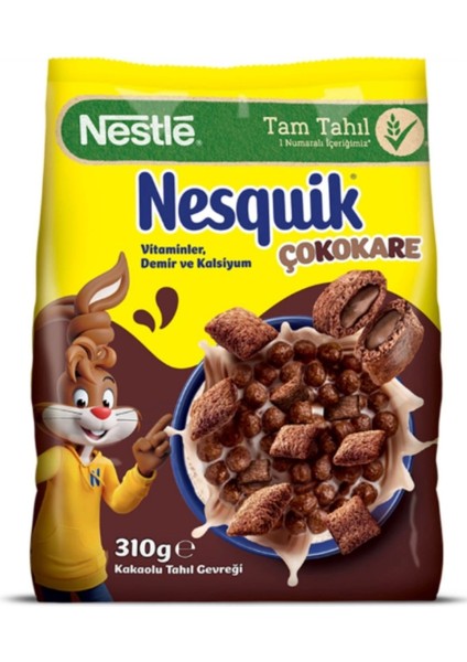 Nesquık Çokokare Kakaolu Tahıl Gevreği 310G x 12 Adet