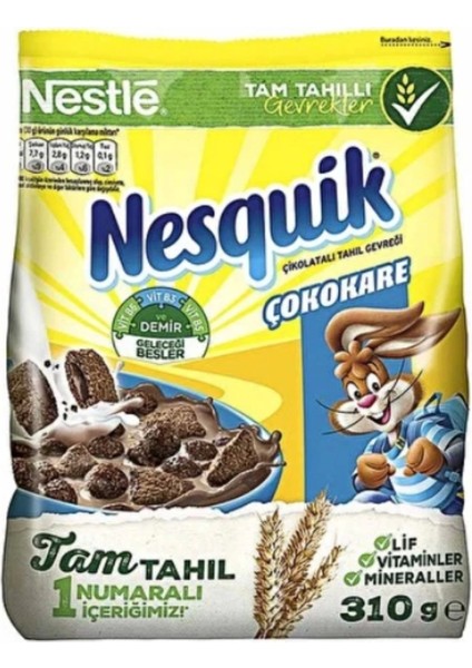 Nesquık Çokokare Kakaolu Tahıl Gevreği 310G x 12 Adet