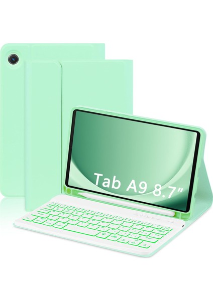 Samsung Galaxy Tab A9 8.7 X110 X115 X117 Türkçe Qwerty Tuş Takımlı Rgb Işıklı Klavyeli Kılıf