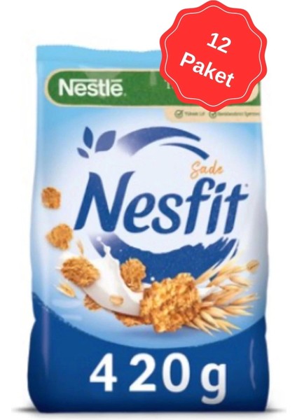 Nesfit Sade Kahvaltılık Gevrek 420G x 12 Adet