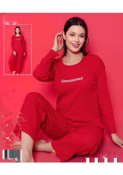 Pamuklu Kaşkorse Pijama Takımı Kadın