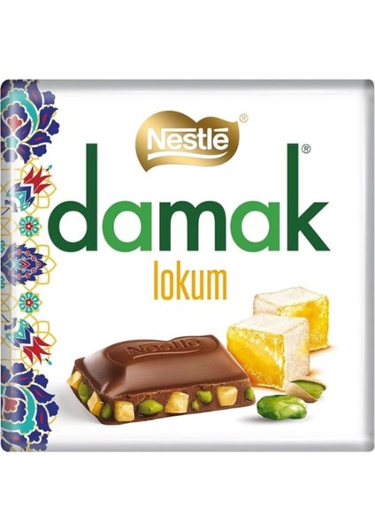 Damak Lokum Kare Çikolata 60g (6 Lı x 24 Kutu)