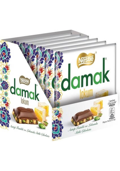 Damak Lokum Kare Çikolata 60g (6 Lı x 24 Kutu)