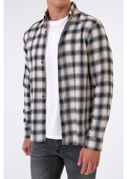 Siyah Regular Fit Pamuklu Ekoseli Gömlek fiyatları