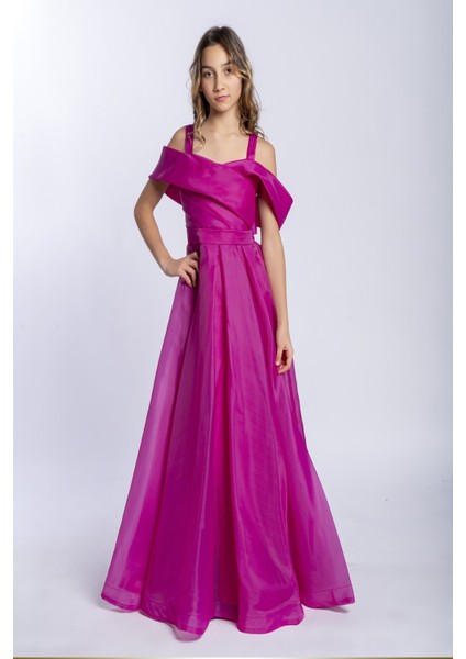 5417 Fuşya Kız Çocuk Abiye