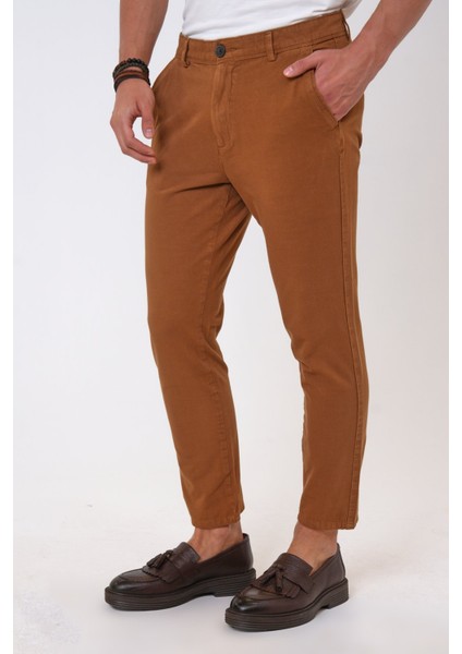 Back And Bond Kahverengi Slim Fit Pamuklu Chino Pantolon