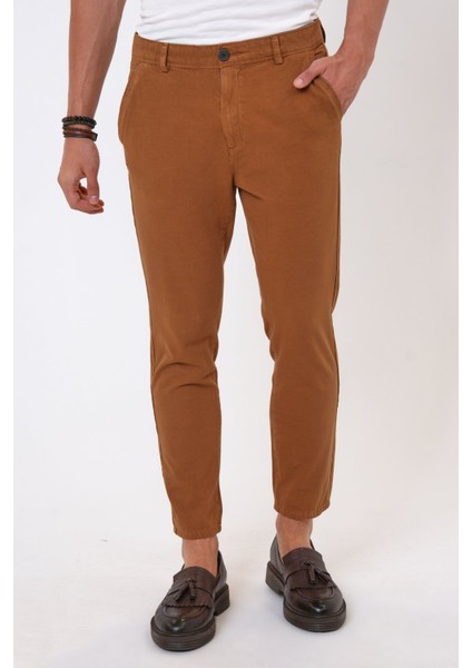 Back And Bond Kahverengi Slim Fit Pamuklu Chino Pantolon