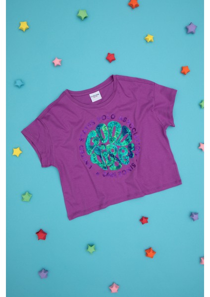 Kız Çocuk Mor Tişört 50283275-VR038