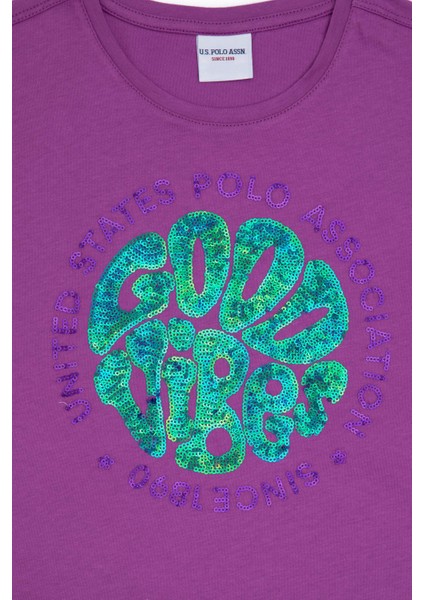 Kız Çocuk Mor Tişört 50283275-VR038 fırsatları