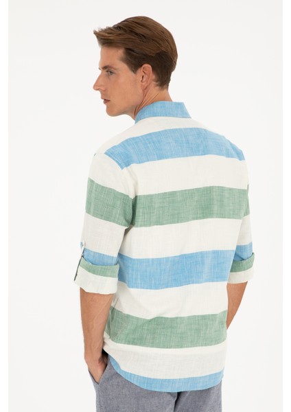 Erkek Yeşil Gömlek Desenli 50283348-VR054 indirimleri