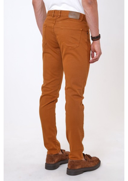 Back And Bond Camel Slim Fit 5 Cepli Pamuklu Kanvas Pantolon