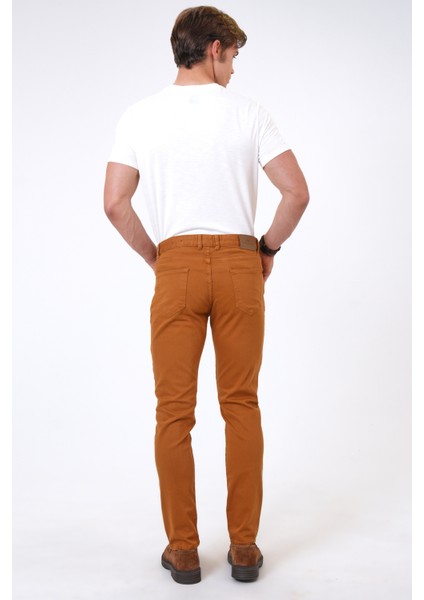 Back And Bond Camel Slim Fit 5 Cepli Pamuklu Kanvas Pantolon