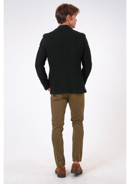 Back And Bond Siyah Slim Fit Mono Yaka Ceket