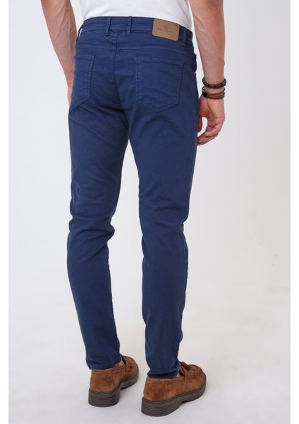 Lacivert Slim Fit 5 Cepli Pamuklu Denim Pantolon fırsatları
