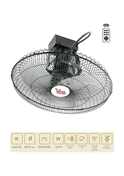 FAR-20R Sanayi Tipi Duvar - Tavan Vantilatörü