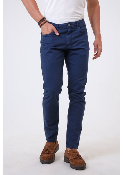 Back And Bond Lacivert Slim Fit 5 Cepli Pamuklu Denim Pantolon