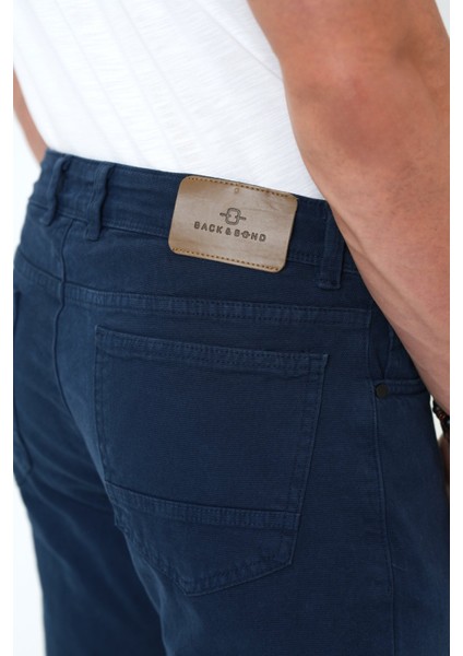 Lacivert Slim Fit 5 Cepli Armürlü Pamuklu Chino Pantolon fırsatları