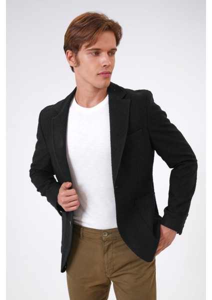 Siyah Slim Fit Mono Yaka Ceket fiyatları