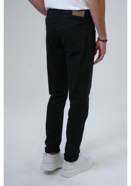 Siyah Slim Fit 5 Cepli Pamuklu Kanvas Pantolon fırsatları