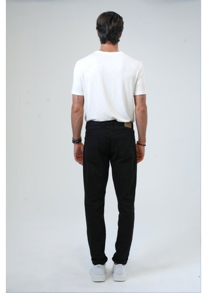 Siyah Slim Fit 5 Cepli Pamuklu Kanvas Pantolon indirimleri