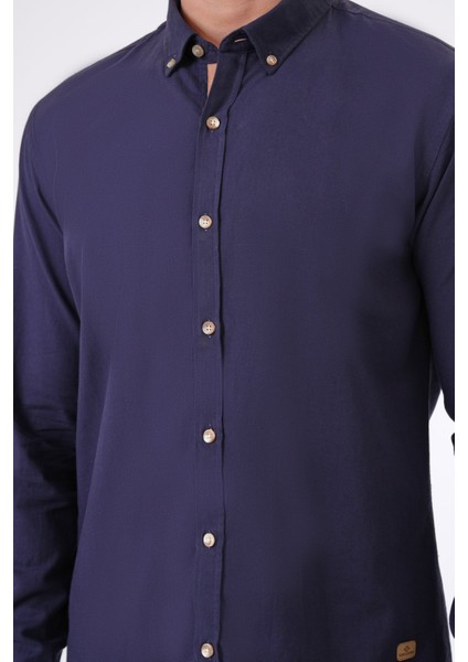 Lacivert Slim Fit %100 Pamuk Kolay Ütülenebilir Oxford Gömlek modelleri