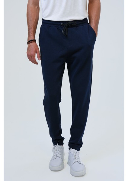 Lacivert Regular Fit Pamuklu Beli Bağlamalı Jogger Pantolon fiyatları