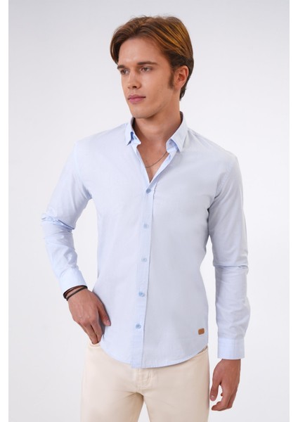 Mavi Slim Fit %100 Pamuk Gömlek