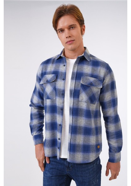 Mavi Regular Fit %100 Pamuk Ekoseli Gömlek fiyatları