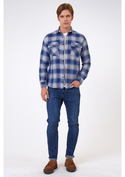 Mavi Regular Fit %100 Pamuk Ekoseli Gömlek indirimleri