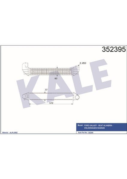 Intercooler Galaxy-Seat Alhabra-Volkswagen Sharan 1.9 Tdı 00 03