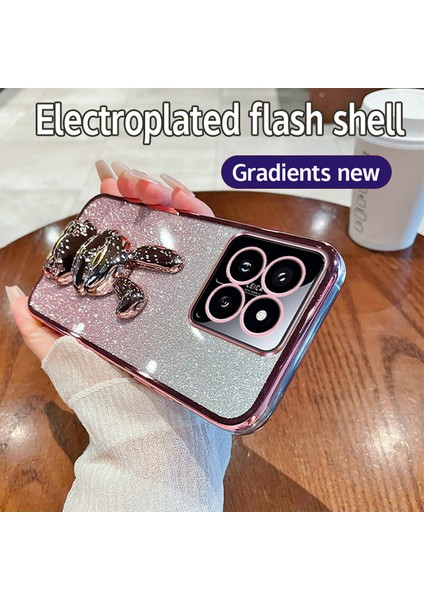 Xiaomi 14 Glitter Elektroliz Tavşan Telefon Kapağı (Yurt Dışından)