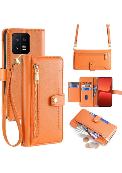 Xiaomi 13 2 Askılı Pu Deri Crossbody Telefon Koruyucu (Yurt Dışından)
