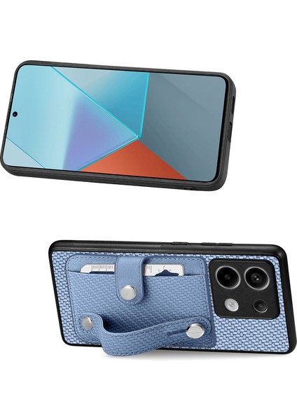 Xiaomi Redmi Note 13 Pro 5G Kılıf Kart Yuvası Telefon Kapağı Karbon Fiber Doku-Mavi için (Yurt Dışından) fırsatları
