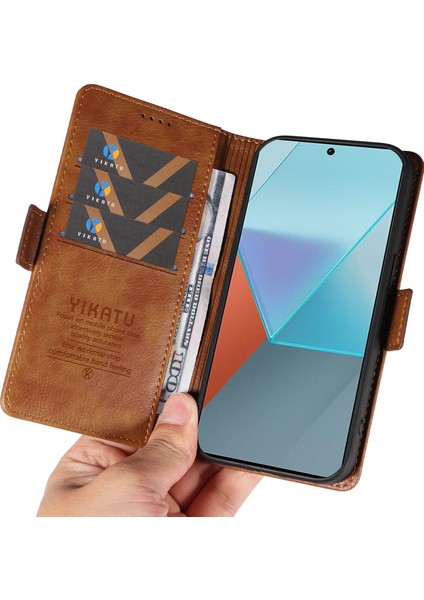 Xiaomi Redmi Note 13 Pro 5g Cüzdan Litchi Doku Deri Kapak (Yurt Dışından)