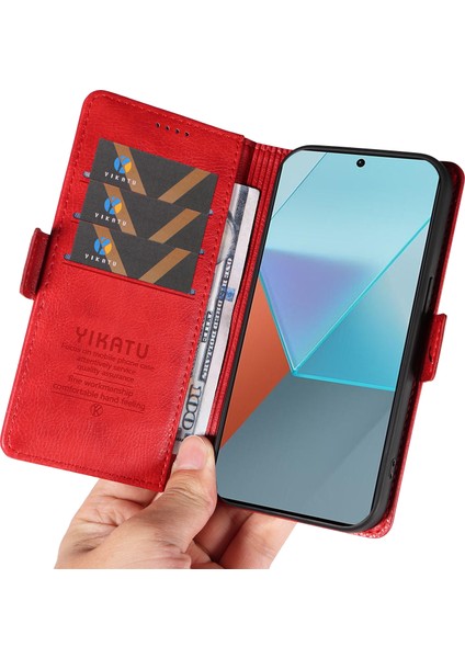 Xiaomi Redmi Note 13 Pro 5g Cüzdan Litchi Doku Deri Kapak (Yurt Dışından)